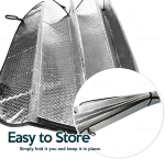 Parasolar auto universal cu folie de aluminiu pentru parbriz – 150 cm x 80 cm