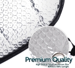 Parasolar auto universal cu folie de aluminiu pentru parbriz – 150 cm x 80 cm