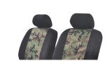 1+1 Huse universale pentru scaunele din fata – tapiterie textila pentru autoturism, microbuz si SUV – culoare camuflaj negru-verde