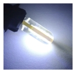 Set de 2 becuri LED T10 W5W pentru pozitii – COB LED, lumina alba 6000K, 12V, CANBUS fara erori, cu invelis din silicon