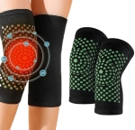 Set 2 genunchiere cu auto-incalzire, cu turmalina, elastice, marime universala, unisex, culoare negru