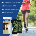 Set 2 genunchiere cu auto-incalzire, cu turmalina, elastice, marime universala, unisex, culoare negru