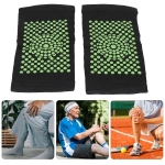 Set 2 genunchiere cu auto-incalzire, cu turmalina, elastice, marime universala, unisex, culoare negru