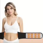 Centura lombara, ajustabila, unisex, cu turmalina si magneti, masura M, 100 cm, culoare negru