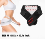 Centura lombara, ajustabila, unisex, cu turmalina si magneti, masura M, 100 cm, culoare negru