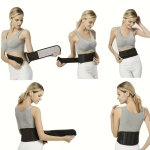 Centura lombara, ajustabila, unisex, cu turmalina si magneti, masura L, 105 cm, culoare negru