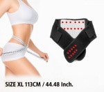 Centura lombara, ajustabila, unisex, cu turmalina si magneti, masura XL, 113cm, culoare negru