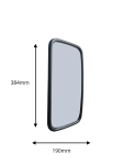 Oglinda universal  exterioara laterală pentru vedere din spate 384 mm x 190 mm pentru camion, autobuz, utilaje de constructii si agricole, excavatoare, rulote si altele.