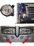 Set proiectoare LED halogen pentru faza lunga suplimentara stanga + dreapta pentru Scania seria P G R T, numere OEM 1446355, 2080688, 1446353, 1931614, 2127432, 2131055, 1446354