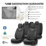 Set tapiterie luxoasa OTOM textil cu piele ecologica TORO Design – Neagra cu cusatura gri, pentru scaune fata si spate