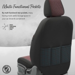 Set tapiterie luxoasa OTOM textil cu piele ecologica LINE Design – Neagra cu cusatura rosie, pentru scaune fata si spate