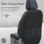 Set tapiterie luxoasa OTOM textil cu piele ecologica LINE Design – Neagra cu cusatura albastra, pentru scaune fata si spate