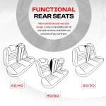 Set tapiterie luxoasa OTOM textil cu piele ecologica GTI SPORTS Design – Neagra cu cusatura rosie, pentru scaune fata si spate