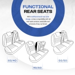 Set tapiterie luxoasa OTOM textil cu piele ecologica GTI SPORTS Design – Neagra cu cusatura albastra, pentru scaune fata si spate