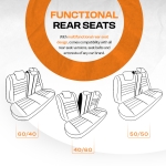 Set tapiterie luxoasa OTOM textil cu piele ecologica GTI SPORTS Design – Neagra cu cusatura portocalie, pentru scaune fata si spate