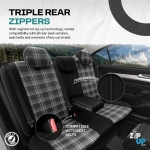 Set tapiterie luxoasa OTOM textil cu piele ecologica GTI SPORTS Design – Neagra cu cusatura alba, pentru scaune fata si spate