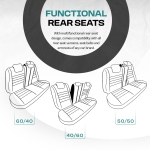 Set tapiterie luxoasa OTOM textil cu piele ecologica GTI SPORTS Design – Neagra cu cusatura alba, pentru scaune fata si spate