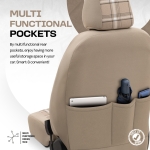 Set tapiterie luxoasa OTOM textil cu piele ecologica GTI SPORTS Design – Bej cu cusatura bej, pentru scaune fata si spate