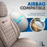 Set tapiterie luxoasa OTOM textil cu piele ecologica GTI SPORTS Design – Bej cu cusatura bej, pentru scaune fata si spate