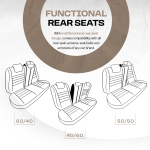 Set tapiterie luxoasa OTOM textil cu piele ecologica GTI SPORTS Design – Bej cu cusatura bej, pentru scaune fata si spate