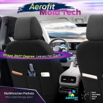 Set tapiterie luxoasa OTOM textil cu piele ecologica CARBON Design – Neagra cu cusatura rosie, pentru scaune fata si spate