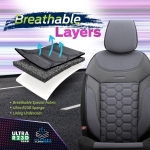 Set tapiterie luxoasa OTOM textil cu piele ecologica CARBON Design – Gri cu cusatura gri, pentru scaune fata si spate