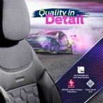 Set tapiterie luxoasa OTOM textil cu piele ecologica CARBON Design – Gri cu cusatura gri, pentru scaune fata si spate