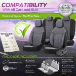 Set tapiterie luxoasa OTOM textil cu piele ecologica CARBON Design – Gri cu cusatura gri, pentru scaune fata si spate