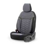 Set tapiterie luxoasa OTOM textil cu piele ecologica CARBON Design – Gri cu cusatura gri, pentru scaune fata si spate