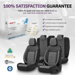 Set tapiterie luxoasa OTOM textil cu piele ecologica COMFORT LINE Design – Gri-Negru cu cusatura gri, pentru scaune fata si spate