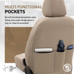 Set tapiterie luxoasa OTOM textil cu piele ecologica COMFORT LINE Design – Bej cu cusatura bej, pentru scaune fata si spate