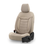 Set tapiterie luxoasa OTOM textil cu piele ecologica COMFORT LINE Design – Bej cu cusatura bej, pentru scaune fata si spate