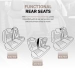 Set tapiterie luxoasa OTOM textil cu piele ecologica COMFORT LINE Design – Bej-Negru cu cusatura bej, pentru scaune fata si spate