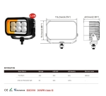 LED Halogen Proiectoare 42W - Alb, Lumina difuza cu lumina DRL galbena si rosie 12-24V