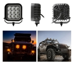 LED Halogen Proiectoare 60W - Alb, Lumina difuza cu lumina DRL galbena si rosie 12-24V