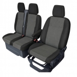 2+1 Set tapiterie de inalta calitate pentru Ford Transit Custom 2013-2023, negru-gri