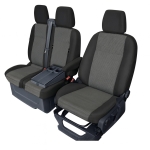 2+1 Set tapiterie de inalta calitate pentru Ford Transit Custom 2013-2023, negru-gri