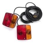 Stopuri universale pentru remorca cu becuri, 4 functii, cu cablu si mufa cu 7 pini – 12V, E24