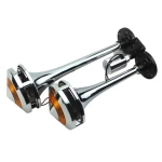 Claxon dublu tip tromba cu lumina LED galbena, 300 dB – 12V / 24V