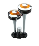 Claxon dublu tip tromba cu lumina LED galbena, 300 dB – 12V / 24V