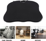 Scaun ergonomic cu spuma cu memorie si plasa respirabila 3D pentru masina, birou si acasa – antialunecare cu curea – Negru