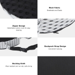 Scaun ergonomic cu spuma cu memorie si plasa respirabila 3D pentru masina, birou si acasa – antialunecare cu curea – Negru