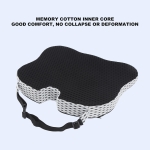 Scaun ergonomic cu spuma cu memorie si plasa respirabila 3D pentru masina, birou si acasa – antialunecare cu curea – Negru