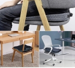 Scaun ergonomic cu spuma cu memorie si plasa respirabila 3D pentru masina, birou si acasa – antialunecare cu curea – Negru