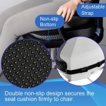 Scaun ergonomic cu spuma cu memorie si plasa respirabila 3D pentru masina, birou si acasa – antialunecare cu curea – Negru