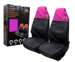 Set 2 buc. Protectii universale impermeabile din nailon pentru scaune auto – Negru-Roz