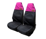 Set 2 buc. Protectii universale impermeabile din nailon pentru scaune auto – Negru-Roz