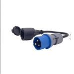 Set cabluri alimentare camping CEE – adaptor CEE la Schuko + cablu prelungitor 15 m, 230 V, 16 A