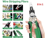 Cleste multifuncțional pentru dezizolat si prelucrat cabluri 8 in 1 cu tester de tensiune (12V–220V)