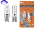 Set Bec LED auto T10 W5W Albastru, Blister CANBUS Silica - 12V 